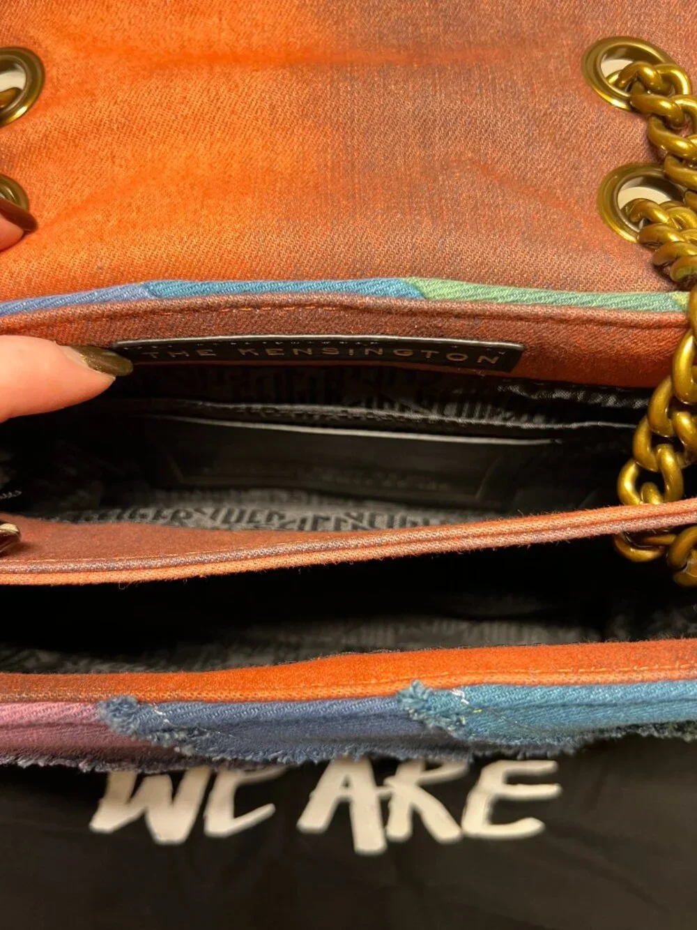 KURT GEIGER Large Kensington Multicolor Denim Crossbody Bag NWT - Picture 14 of 16